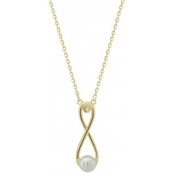Z50-664 Zlatý řetízek s perlou a zirkonkem