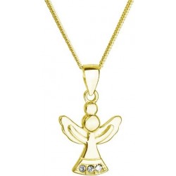32078.1 gold Pozlacený stříbrný náhrdelník Swarovski s andělem