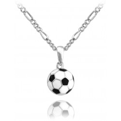 S50-531 Stříbrný náhrdelník Fotbalový míč s řetízkem Figaro